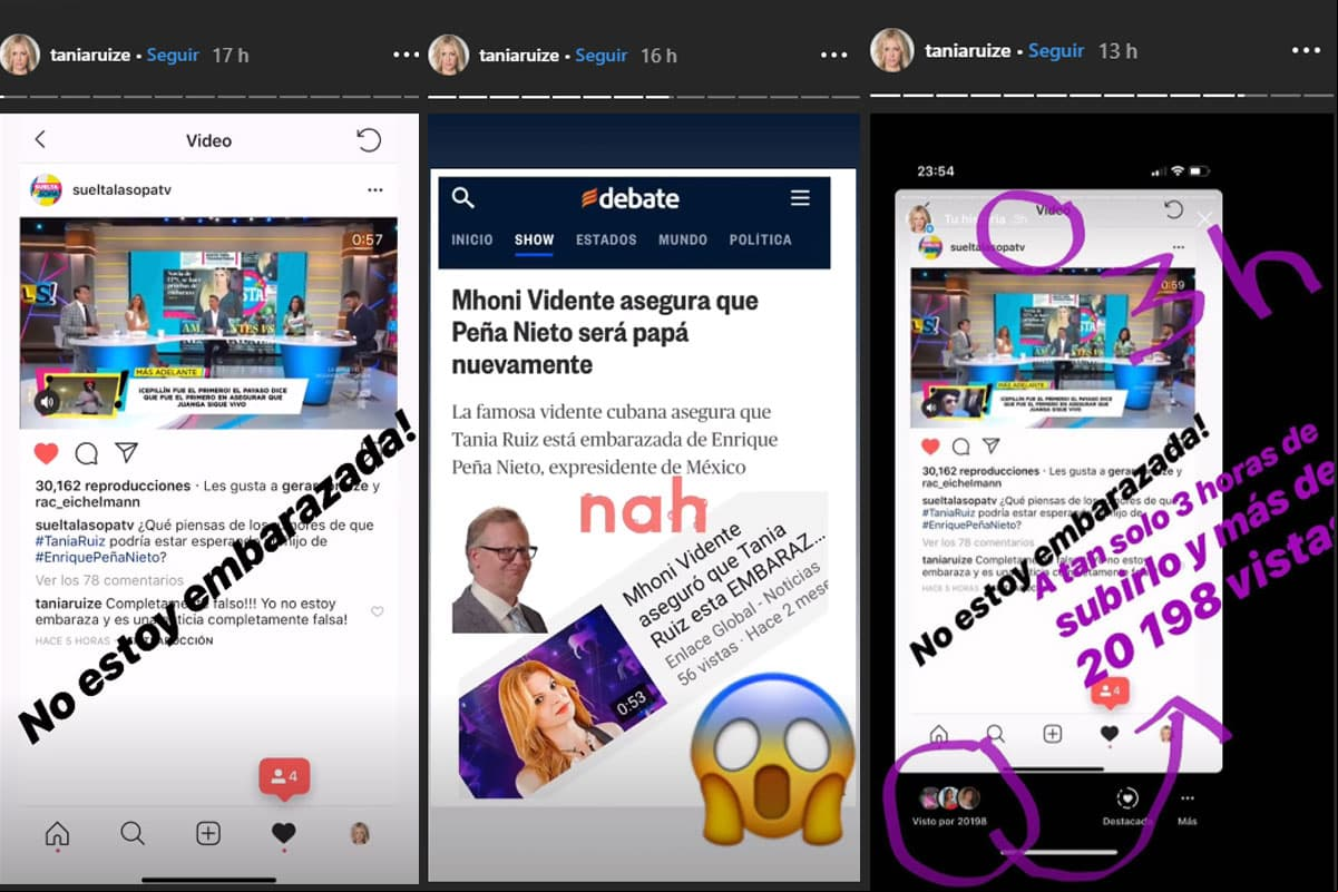 Tania Ruiz desmintió en Instagram rumor de embarazo