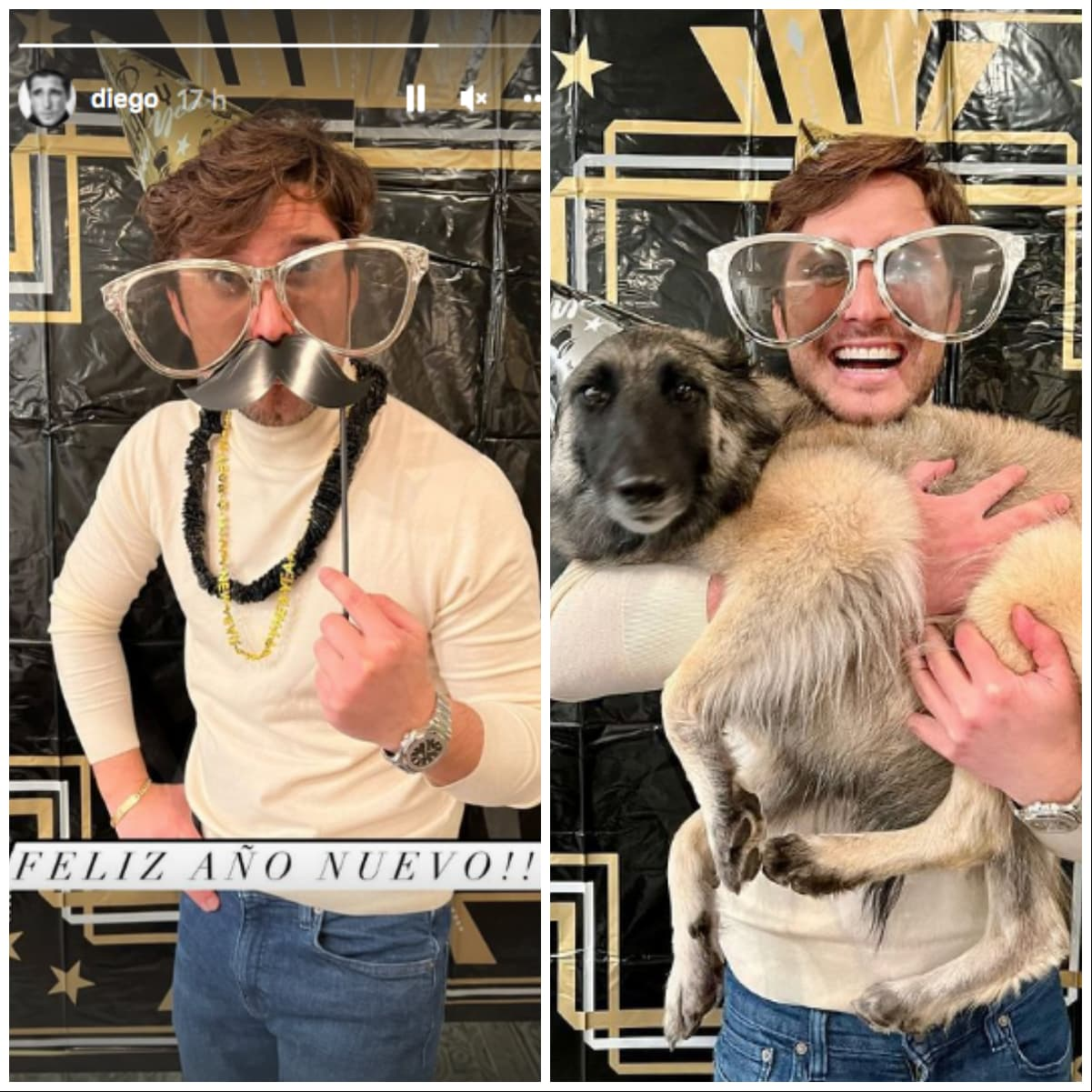 Diego BonetaAcompañado por su querida mascota, el actor y cantante escribió: “Akilita y yo te deseamos un muy feliz 2022 lleno de salud, amor y paz!!”.
