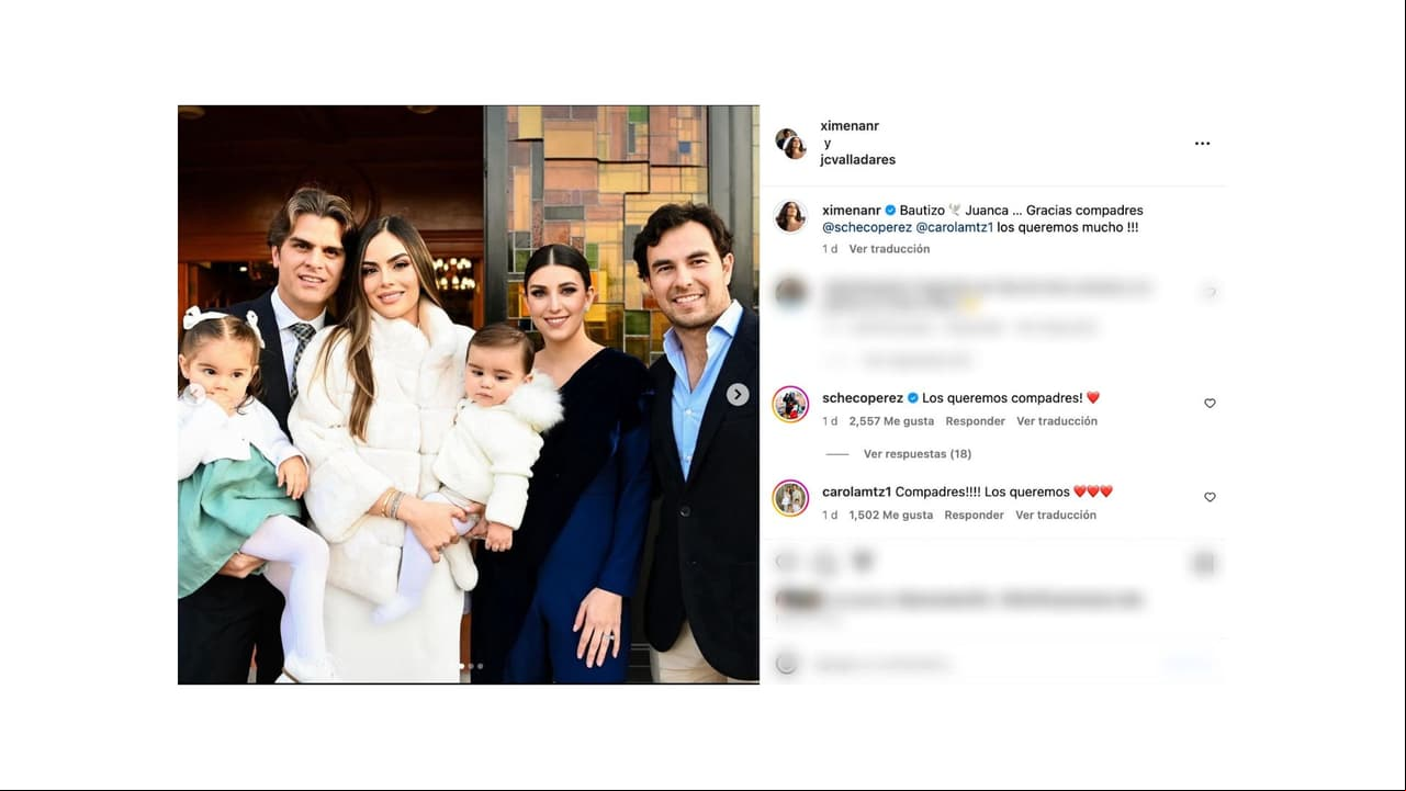 Ximena Navarrete celebró el bautizo de su hijo Juan Carlos.