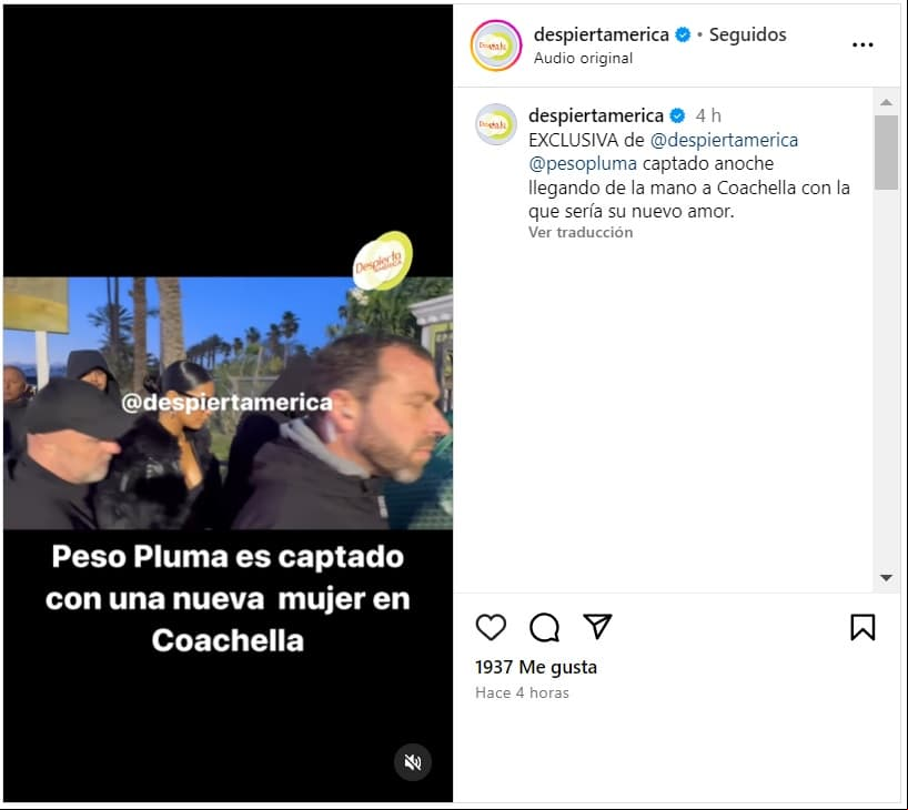 Peso Pluma fue captado por Despierta América a su llegada a Coachella.
