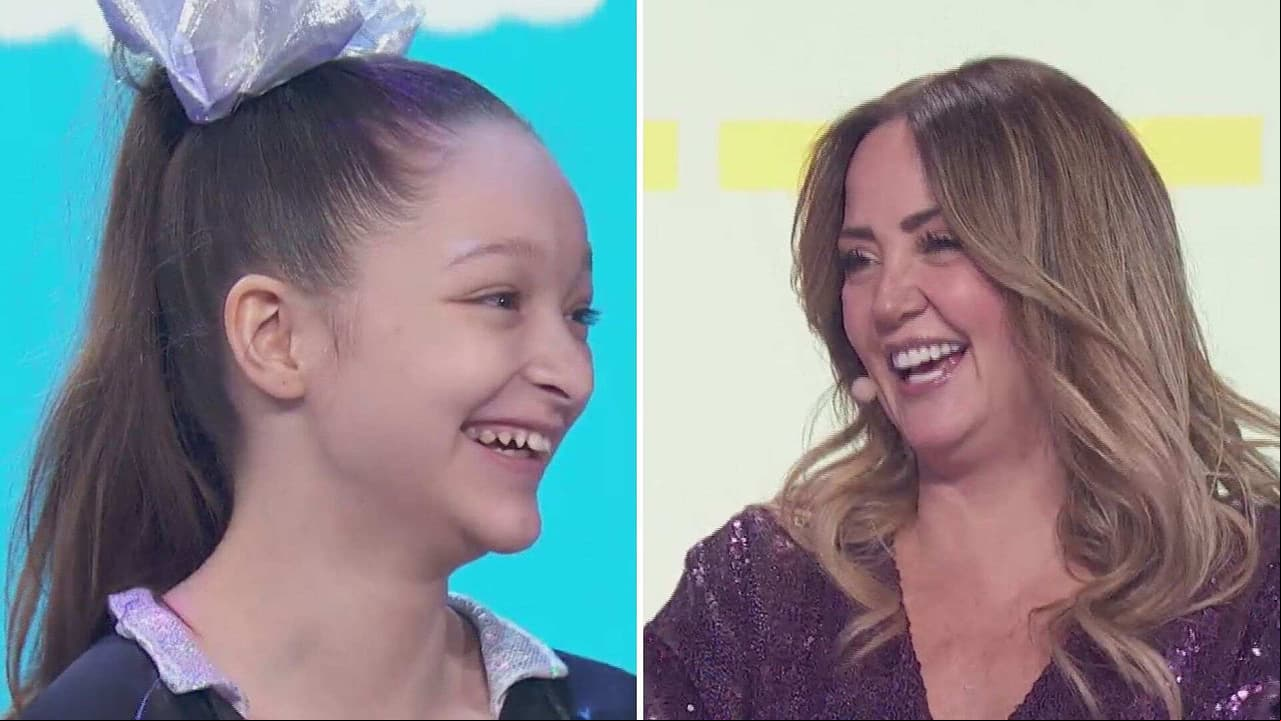 Sofía Alanís, de Pequeños Gigantes, deja con la boca abierta a Andrea Legarreta con sus pasos de baile