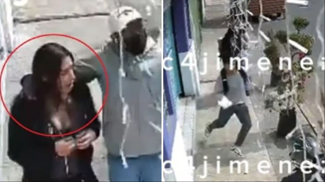 Joven sale corriendo en asalto y deja a su novia: el ladrón la regaña.