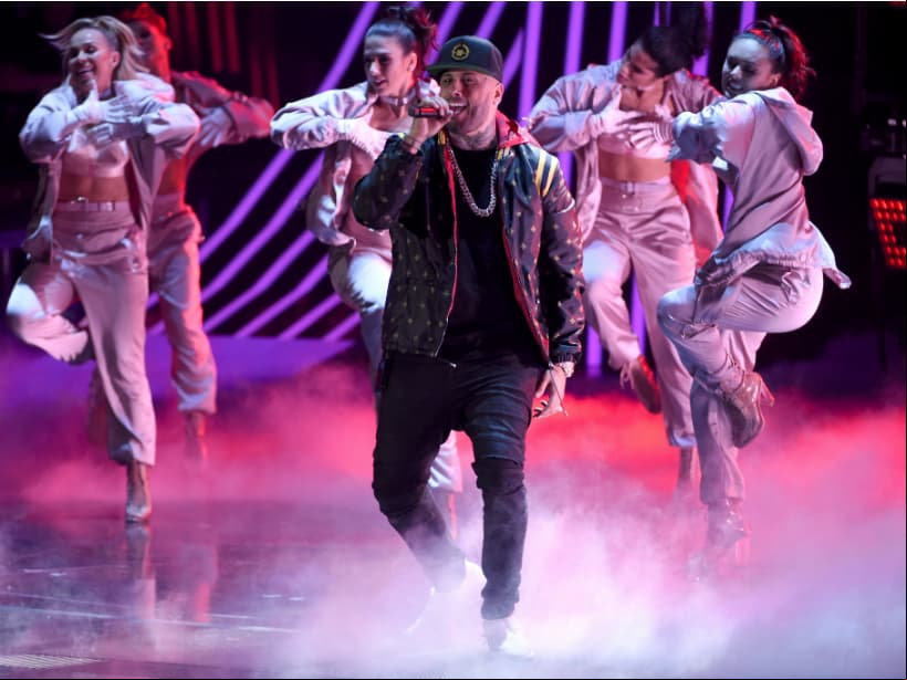 Nicky Jam durante el Grammy Latino 2017