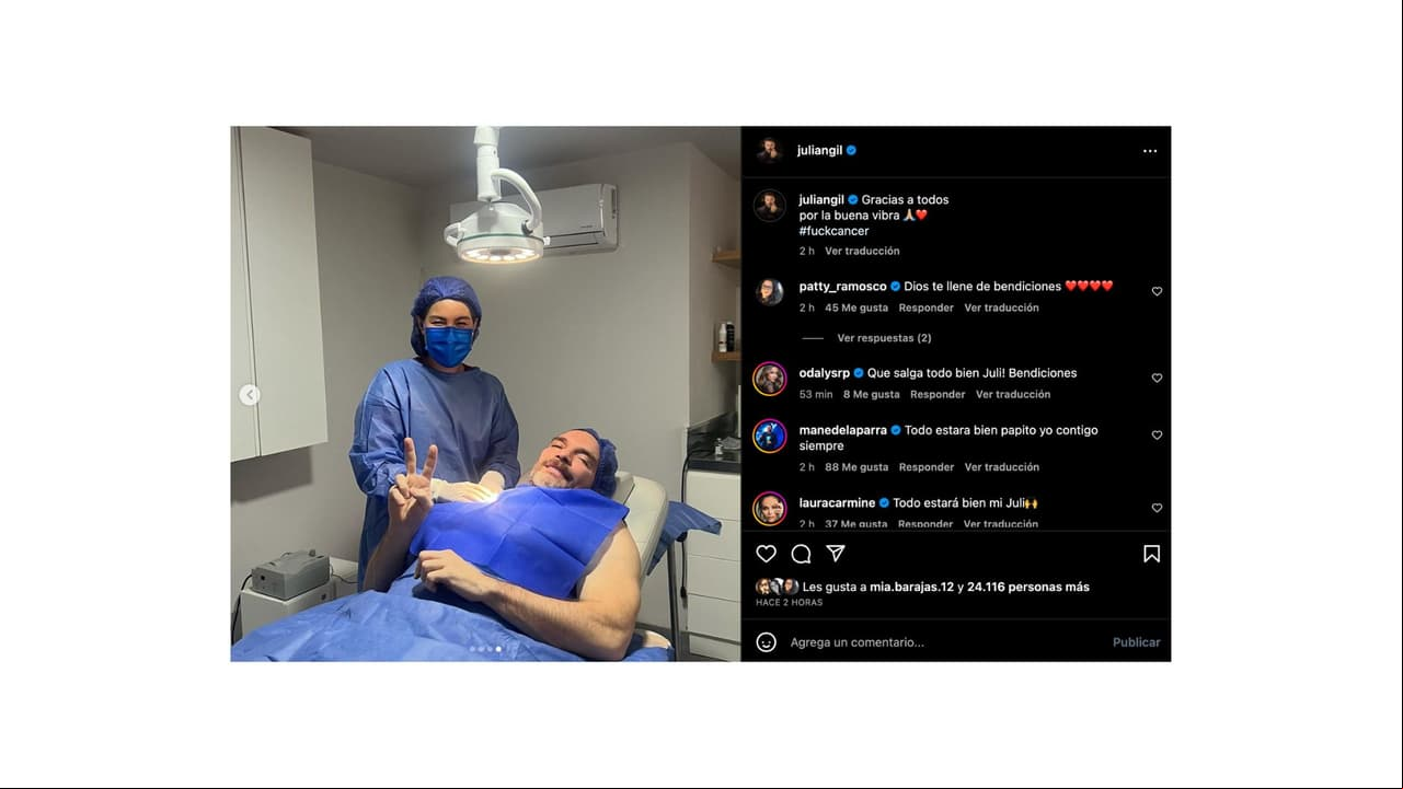 Julián Gil fue diagnosticado con cáncer de piel, por primera vez, en 2020.