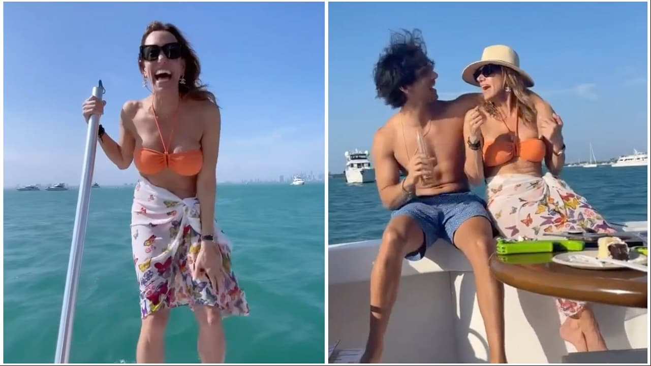 Lili Estefan arma tremenda pachanga en yate por su cumpleaños con el “familión” Estefan