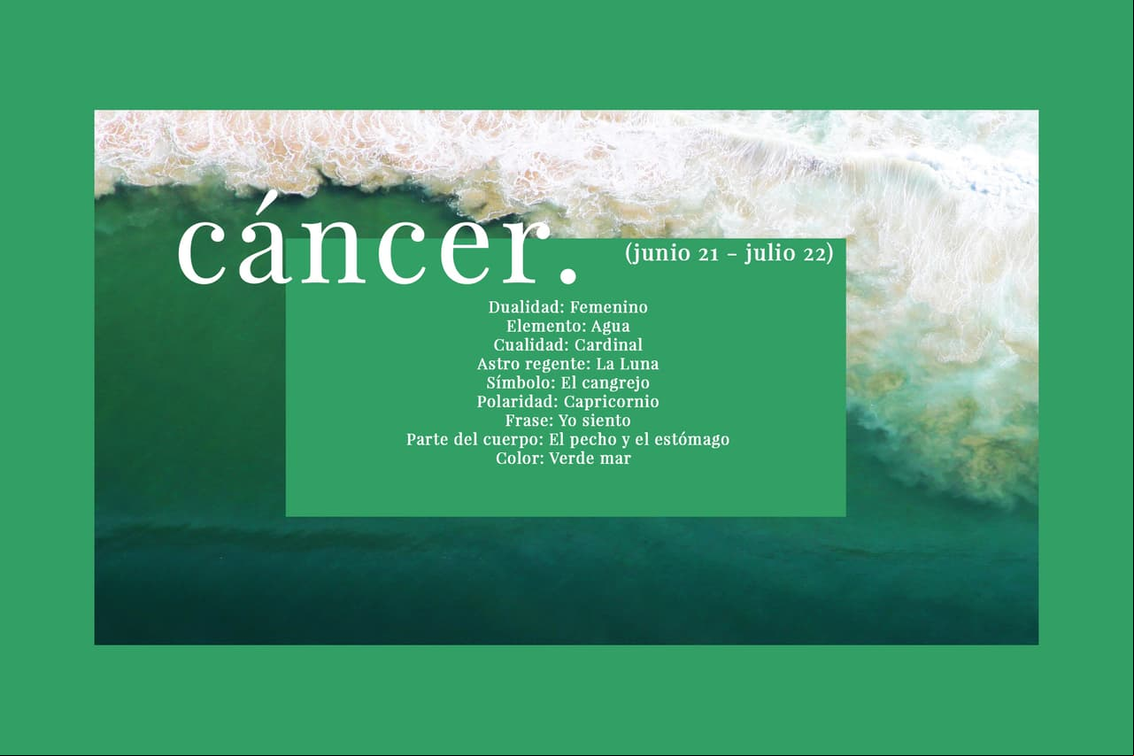CÁNCER (junio 21 - julio 22). El cuarto signo del Zodiaco, un signo que ante cualquier peligro, se resguarda en su caparazón.
