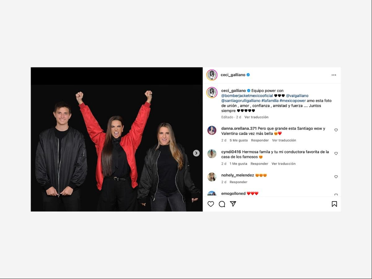 Valentina y Santiago son los hijos de Cecilia Galliano