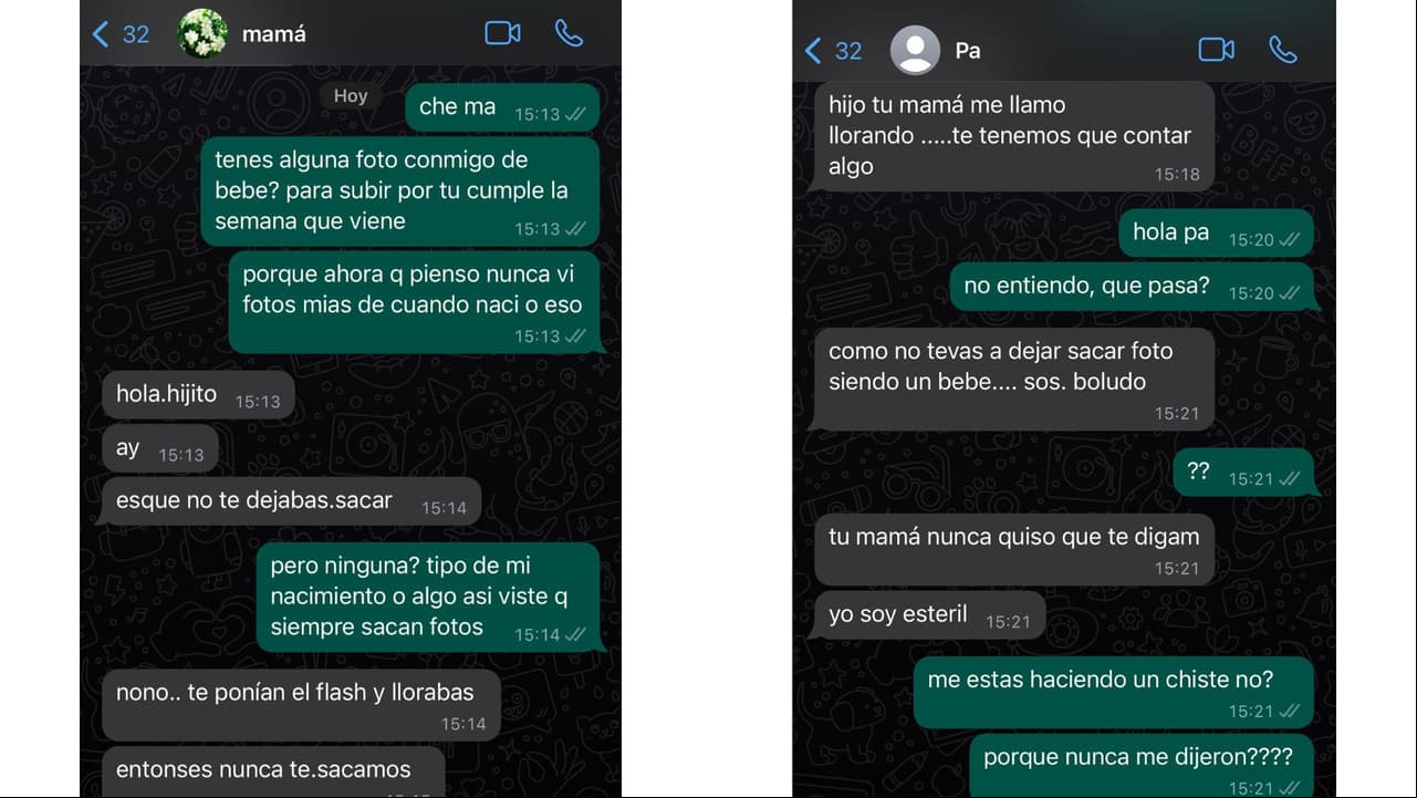 Joven se entera por WhatsApp que es adoptado