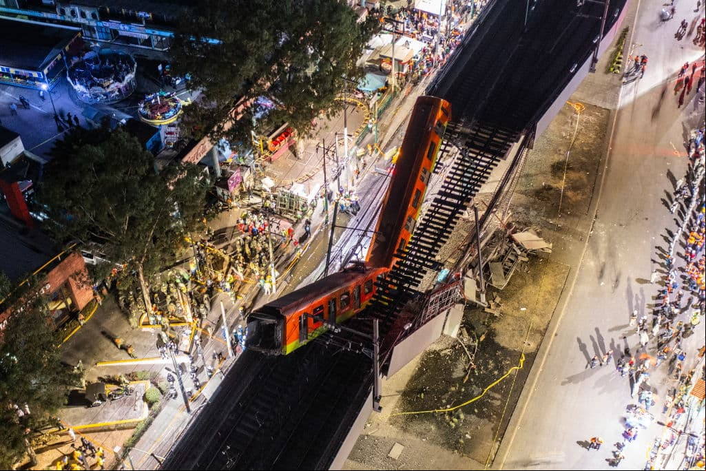 El Metro de la CDMX de la Línea 12 colapsó en entre las estaciones Olivos y Tezonco